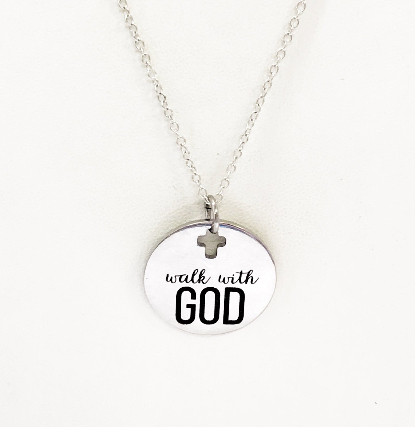 Christian Jewelry, Walk With God Necklace, Christian Necklace, Scripture Jewelry, Christian Gift, Religious Jewelry, Cross Pendant Necklace