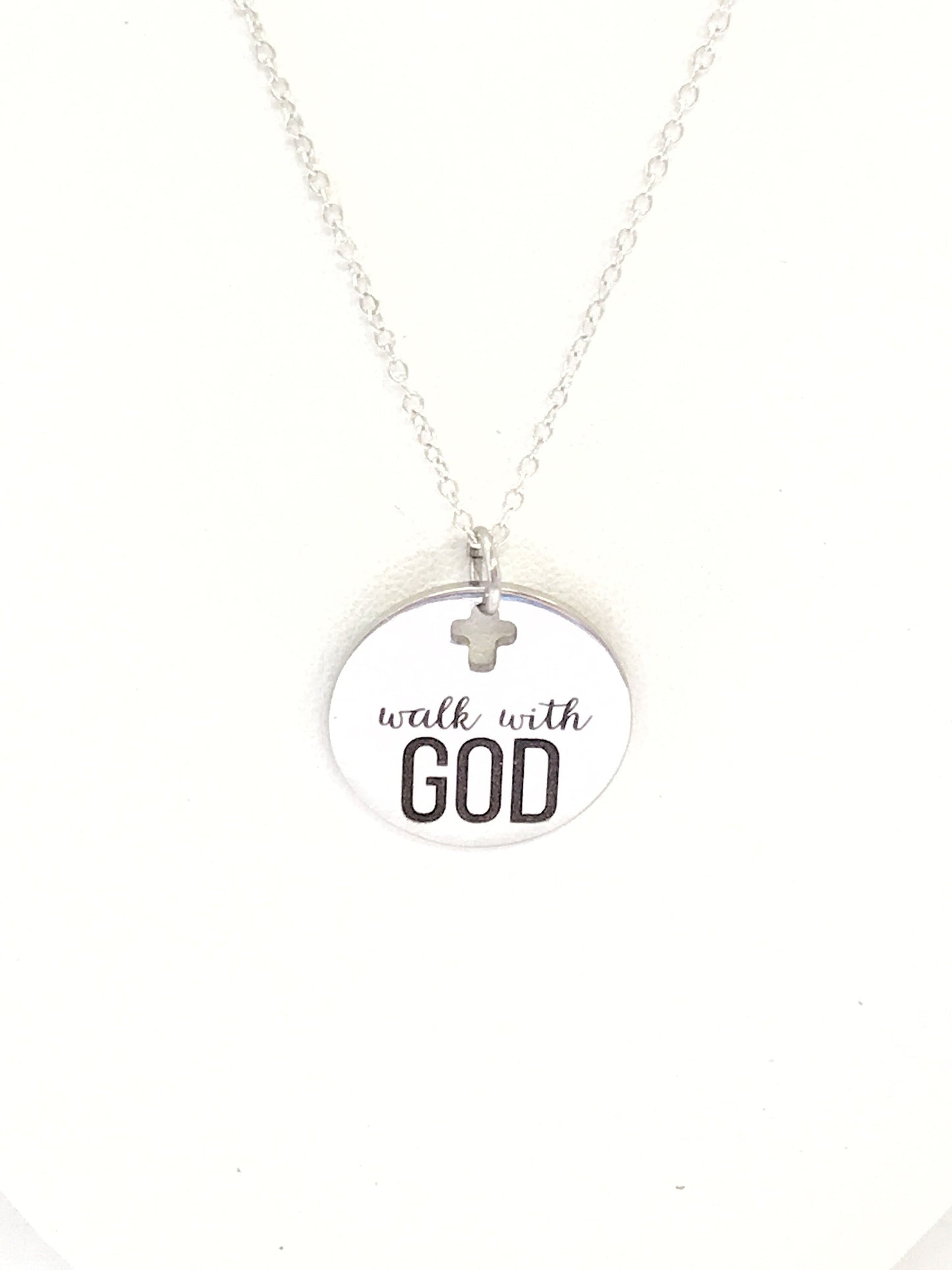Christian Jewelry, Walk With God Necklace, Christian Necklace, Scripture Jewelry, Christian Gift, Religious Jewelry, Cross Pendant Necklace