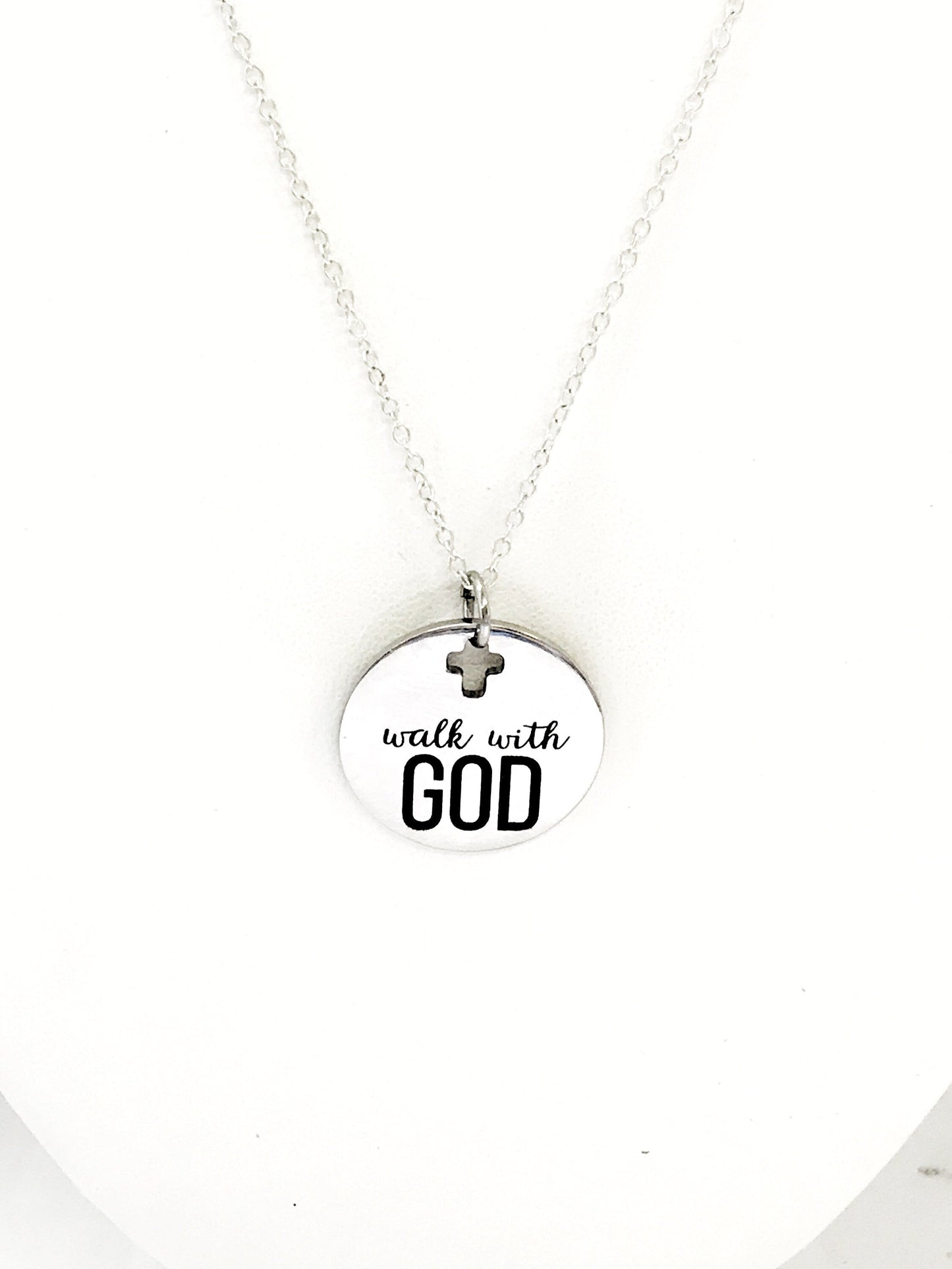 Christian Jewelry, Walk With God Necklace, Christian Necklace, Scripture Jewelry, Christian Gift, Religious Jewelry, Cross Pendant Necklace