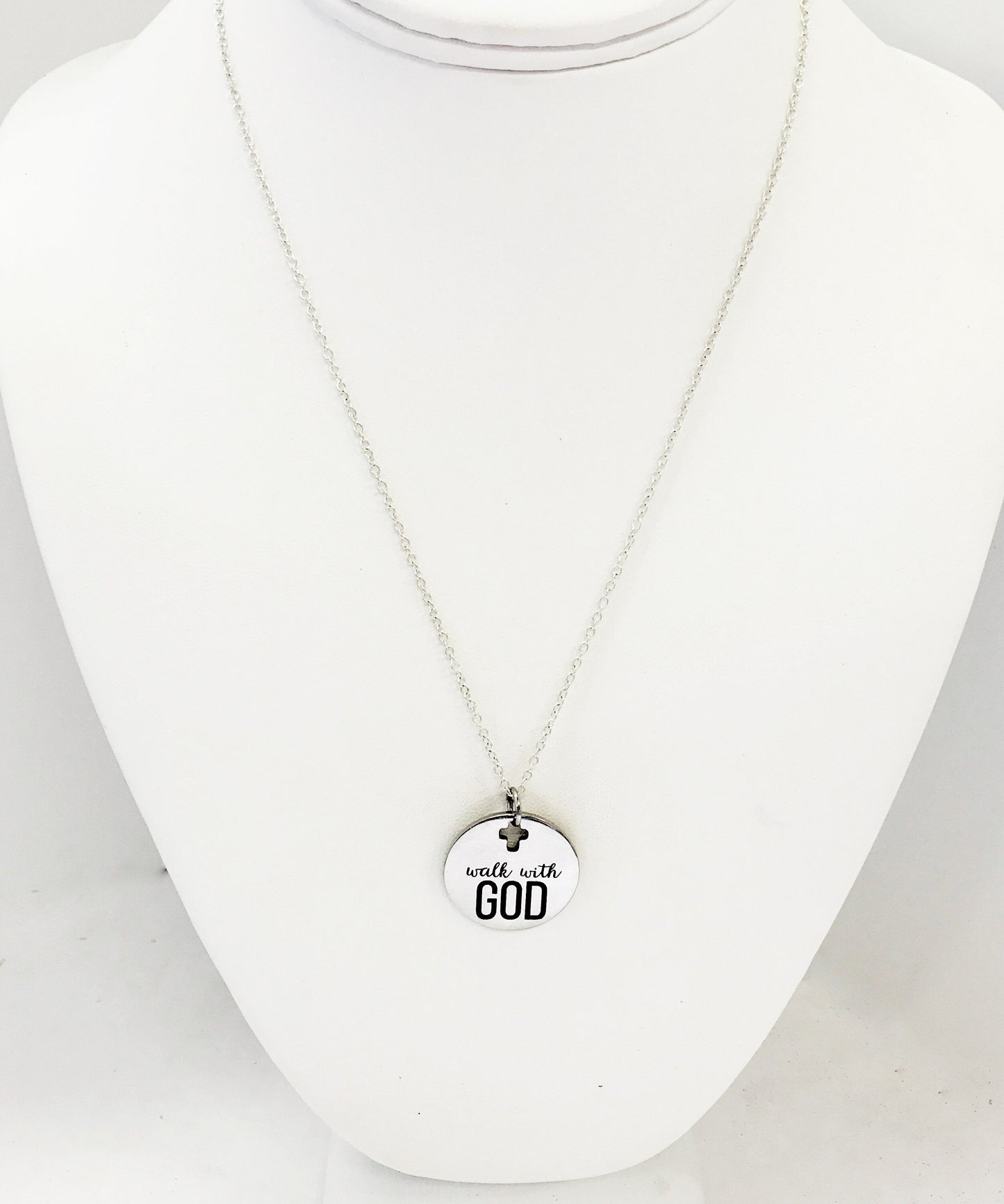Christian Jewelry, Walk With God Necklace, Christian Necklace, Scripture Jewelry, Christian Gift, Religious Jewelry, Cross Pendant Necklace