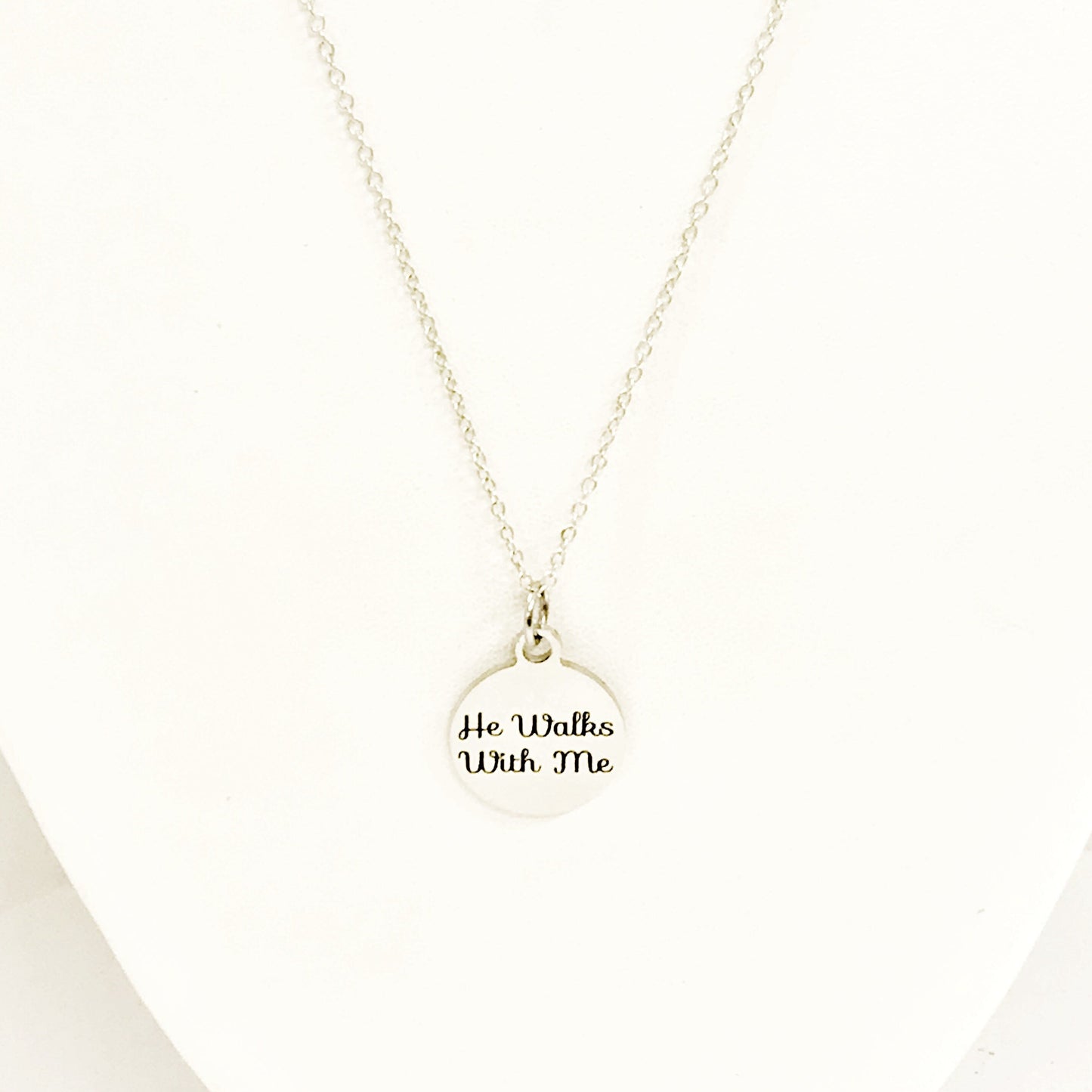 Christian Jewelry, He Walks With Me Necklace, Christian Woman, Christian Daughter Jewelry, Religious Jewelry, Religious Gift For Her