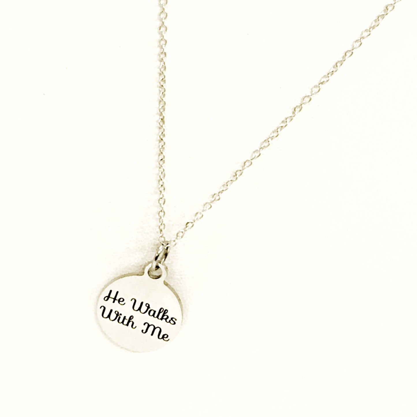 Christian Jewelry, He Walks With Me Necklace, Christian Woman, Christian Daughter Jewelry, Religious Jewelry, Religious Gift For Her