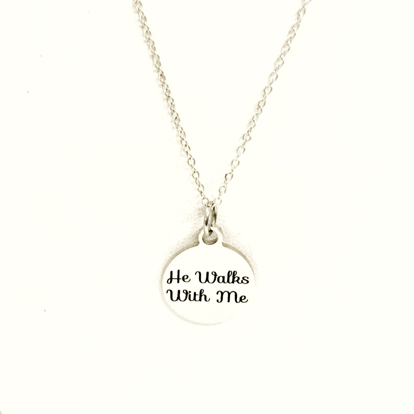 Christian Jewelry, He Walks With Me Necklace, Christian Woman, Christian Daughter Jewelry, Religious Jewelry, Religious Gift For Her
