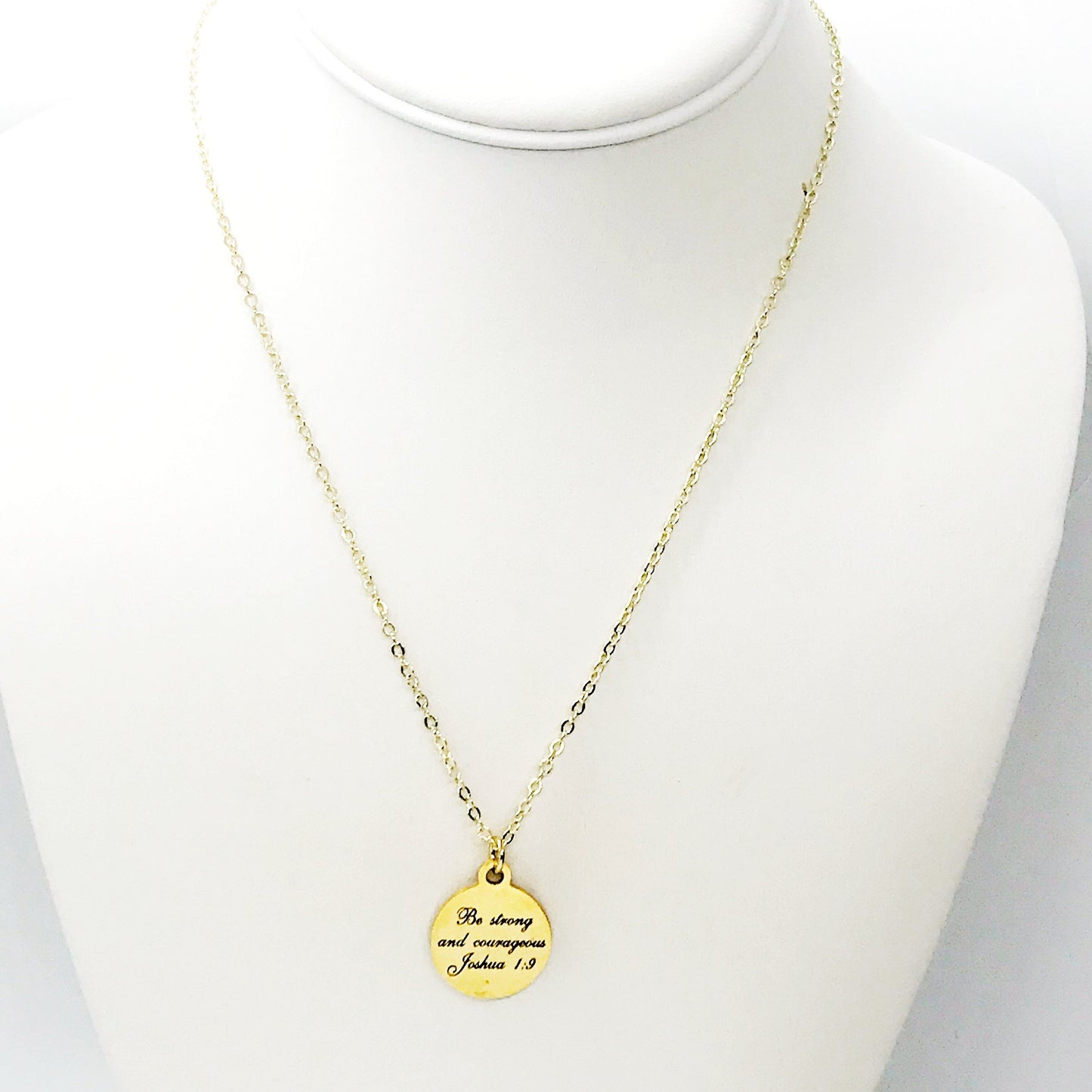 Christian Necklace, Be Strong And Courageous Necklace, Christian Jewelry, Christian Scripture Gifts, Stainless Necklace, Joshua 1:9 Necklace