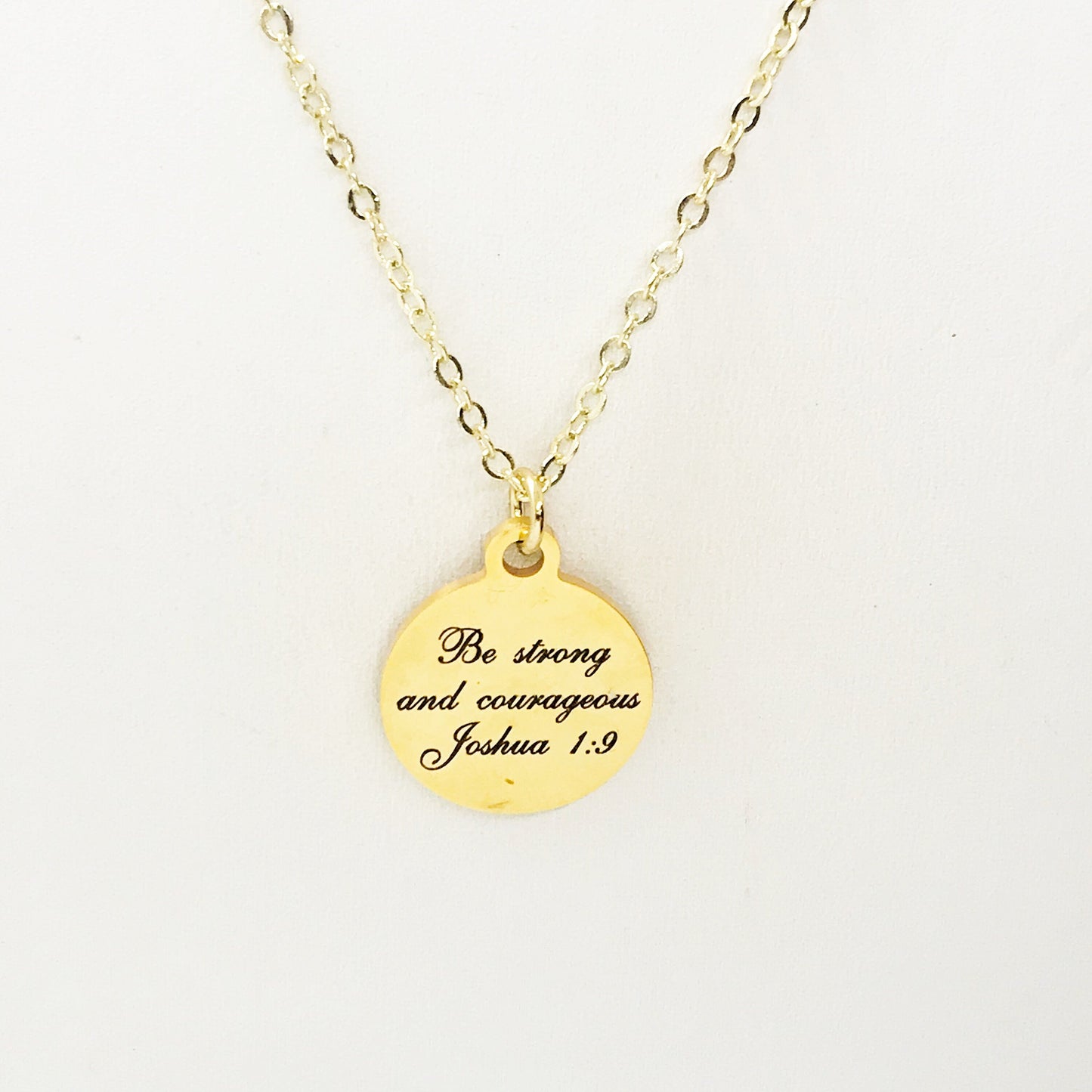 Christian Necklace, Be Strong And Courageous Necklace, Christian Jewelry, Christian Scripture Gifts, Stainless Necklace, Joshua 1:9 Necklace
