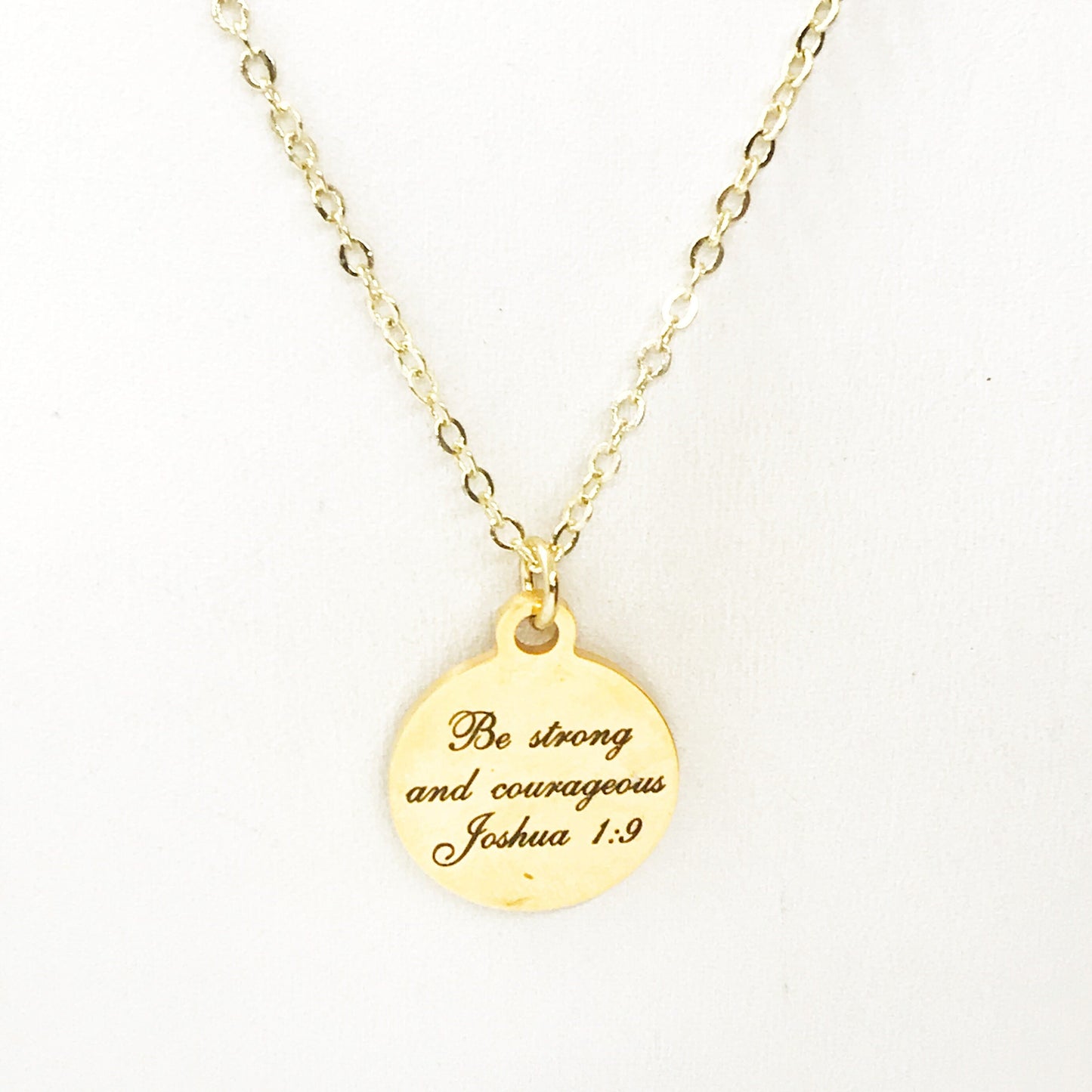 Christian Necklace, Be Strong And Courageous Necklace, Christian Jewelry, Christian Scripture Gifts, Stainless Necklace, Joshua 1:9 Necklace