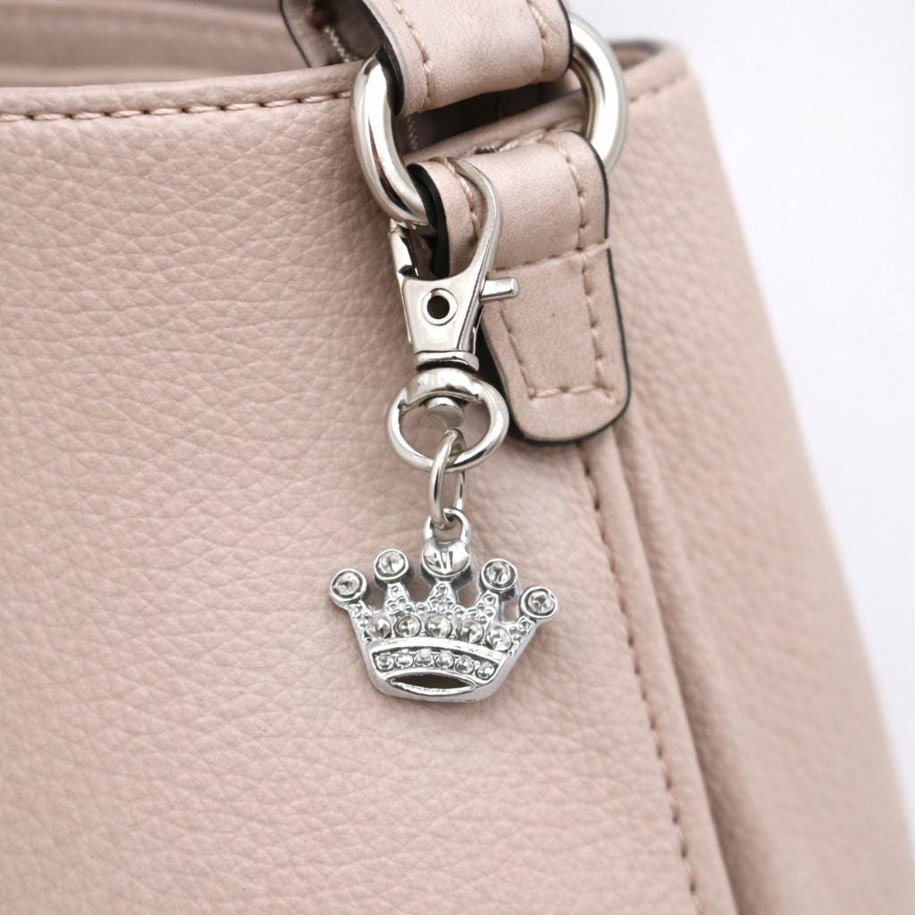 Rhinestone Crown Charm Clip On