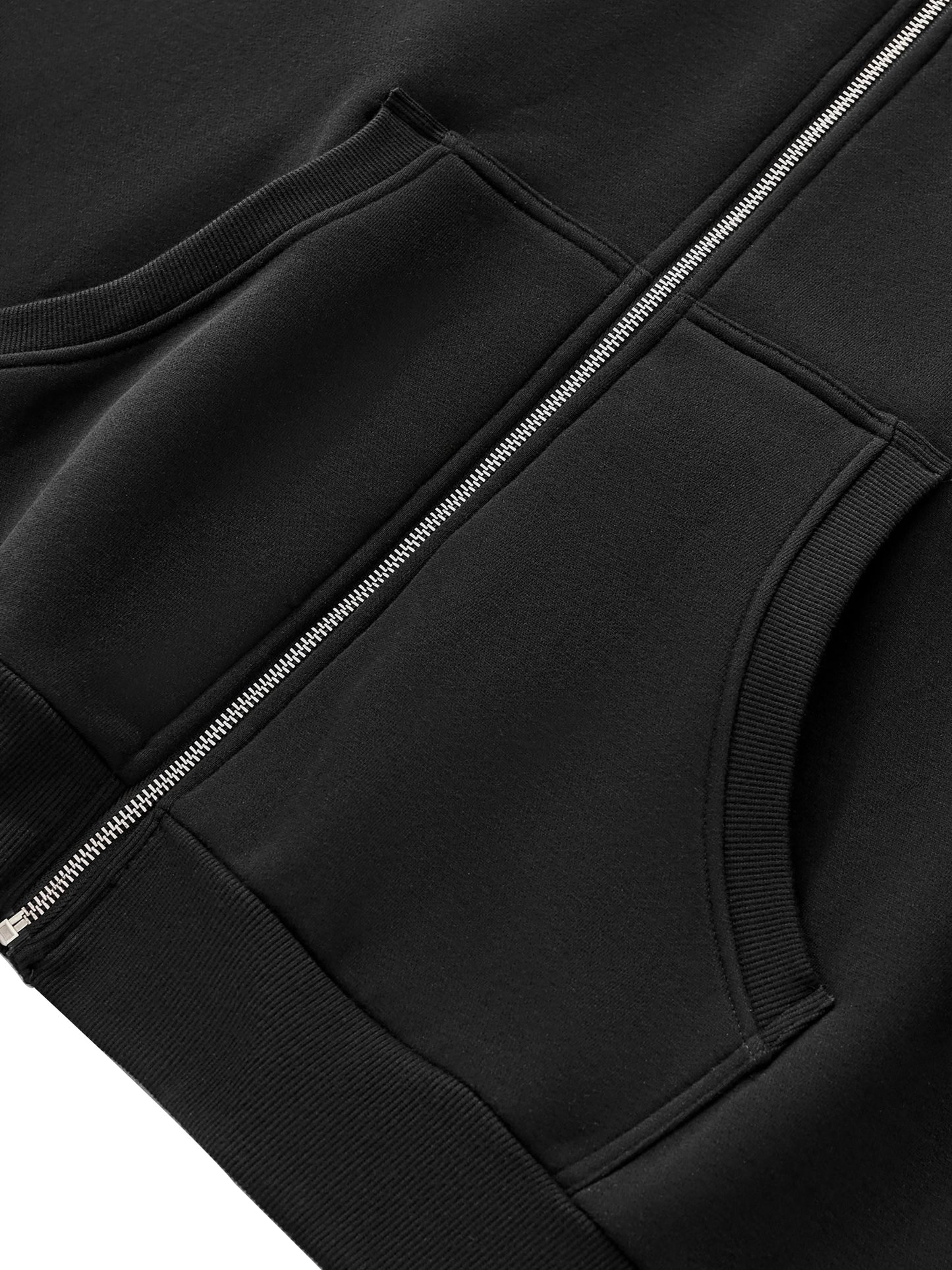 Fearless Apparel Line Fleeced Full-Zip Boxy Hoodie – Unisex Streetwear Comfort