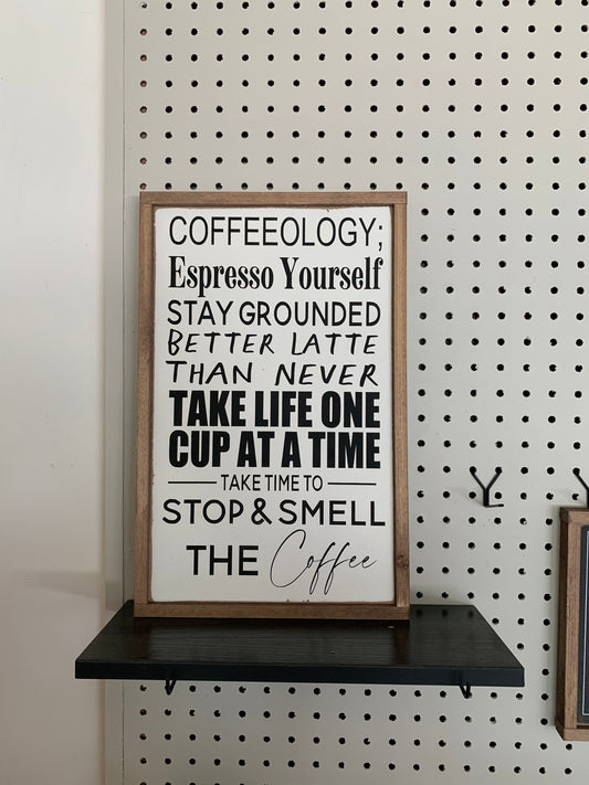Coffeeology wooden sign