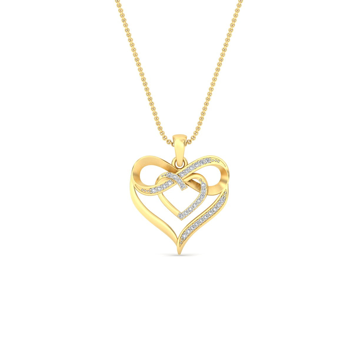 Diamond Accent Double Heart Infinity Pendant Necklace