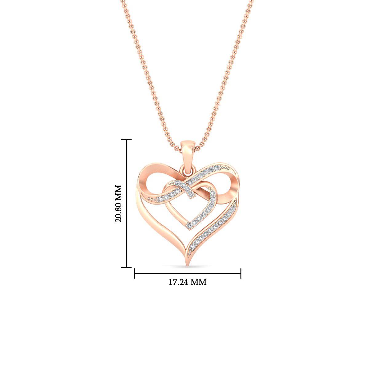 Diamond Accent Double Heart Infinity Pendant Necklace