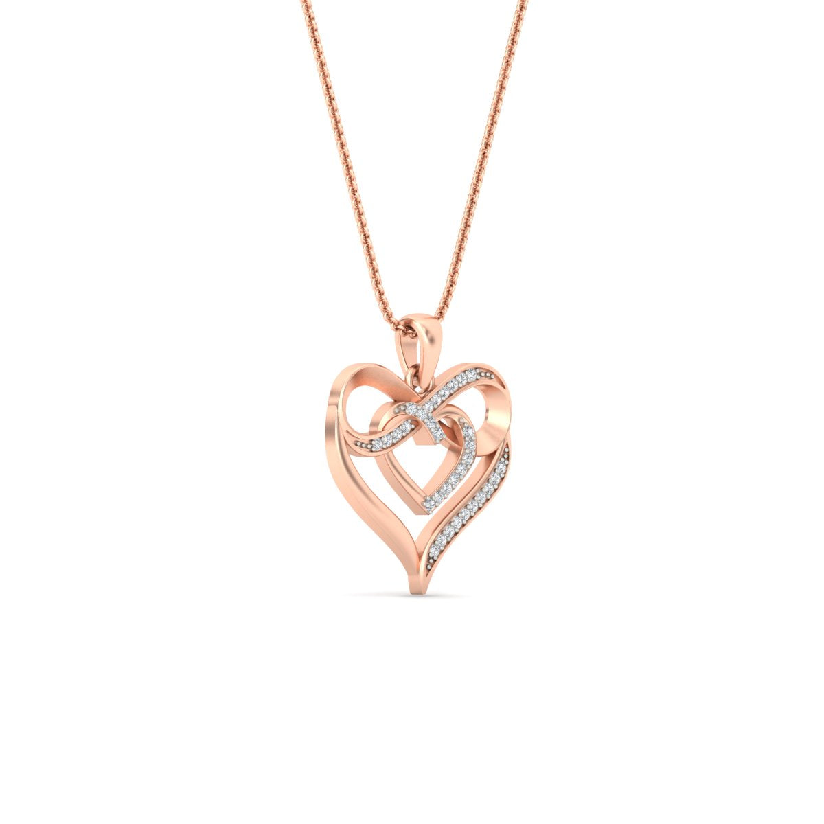 Diamond Accent Double Heart Infinity Pendant Necklace