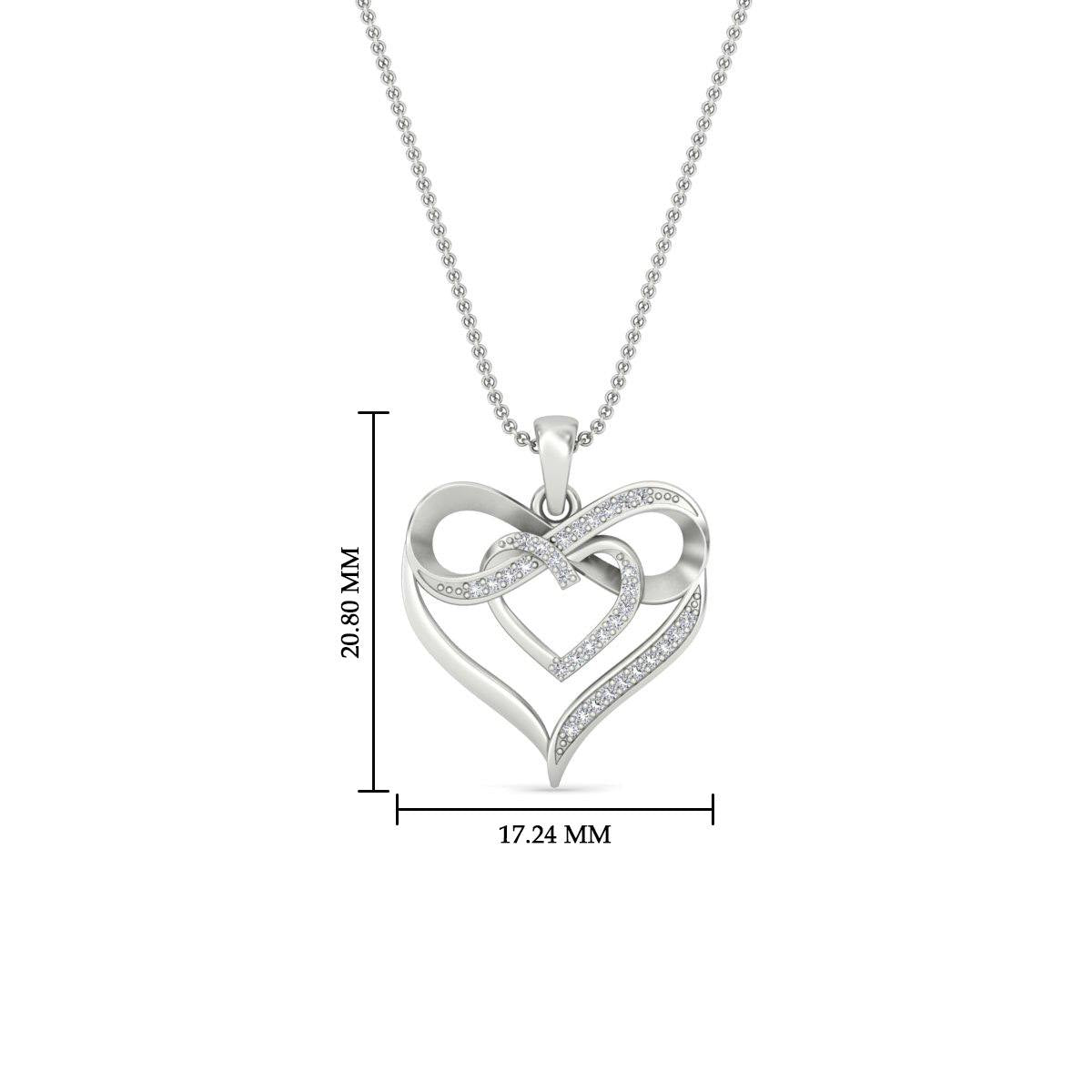 Diamond Accent Double Heart Infinity Pendant Necklace