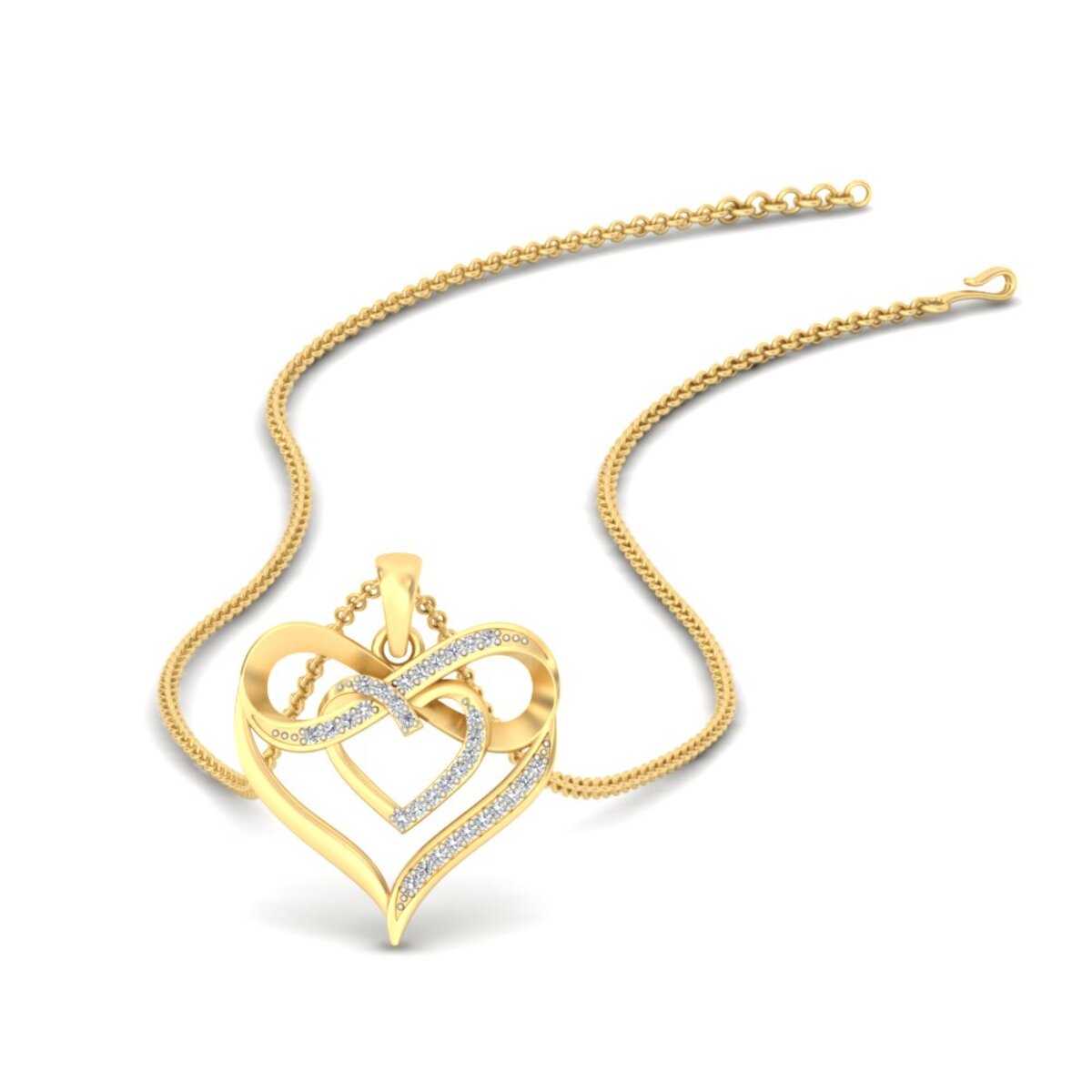 Diamond Accent Double Heart Infinity Pendant Necklace