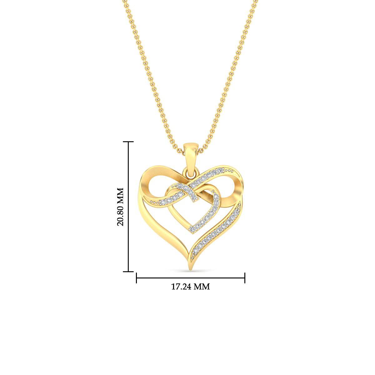 Diamond Accent Double Heart Infinity Pendant Necklace