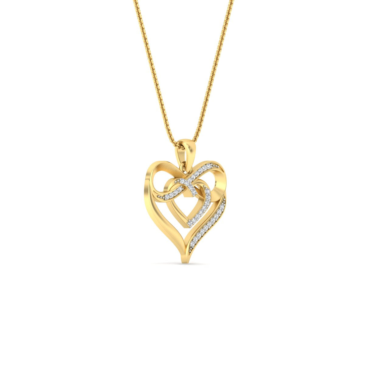 Diamond Accent Double Heart Infinity Pendant Necklace