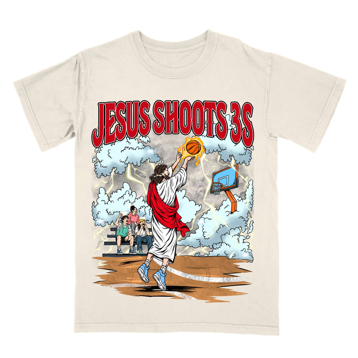 Jesus Shoots 3s Limited Edition Christian Basketball Graphic T-Shirt