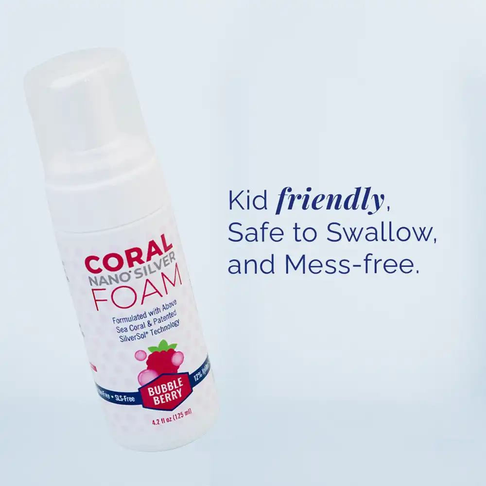 Fluoride Free Foaming Bubble Berry Kids Toothpaste with Xylitol & Nano Silver