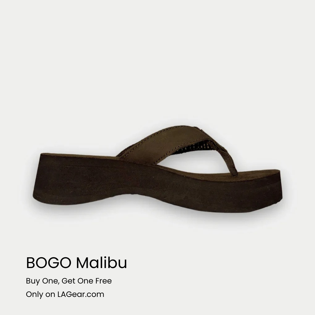 LA Gear Women’s Malibu Flip-Flop | Brown Wedge