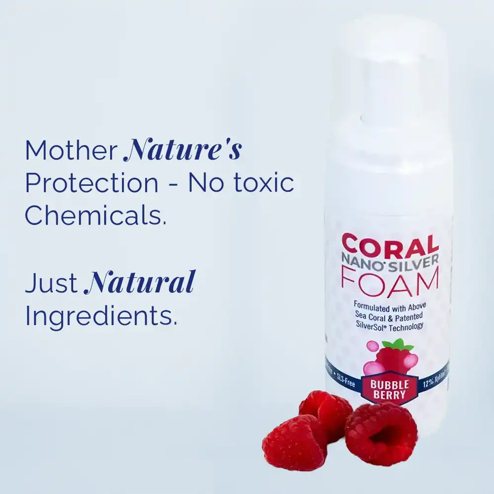 Fluoride Free Foaming Bubble Berry Kids Toothpaste with Xylitol & Nano Silver