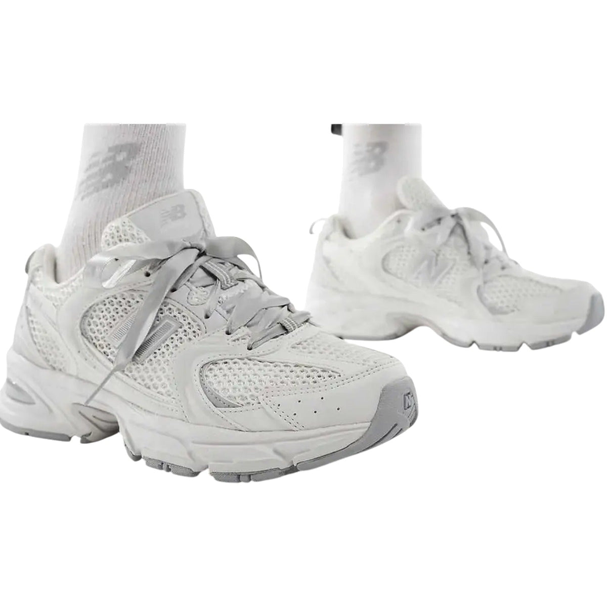 New Balance 530 Ribbon Laces White Beige Silver (Women's)