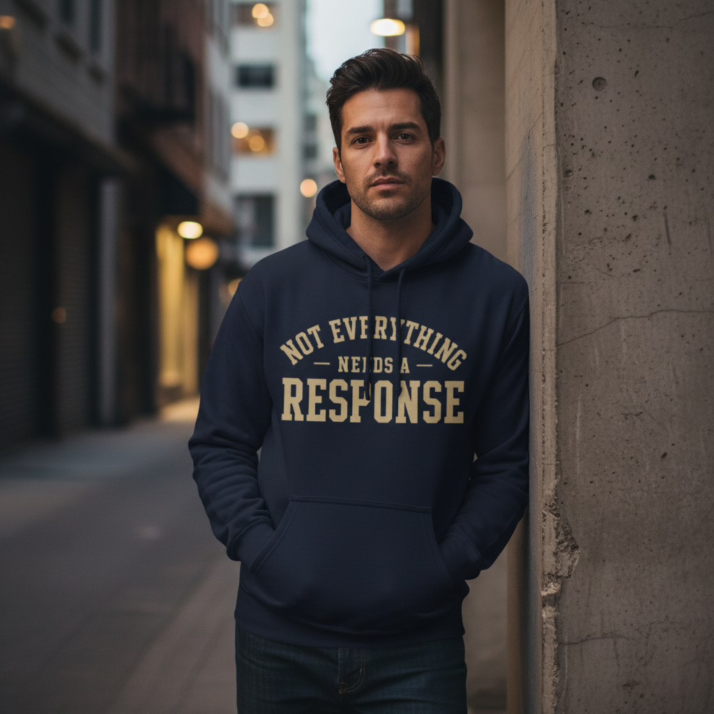 Not Everything Needs a Response Hoodie — SEEN. Identity Line | Wear Your Worship