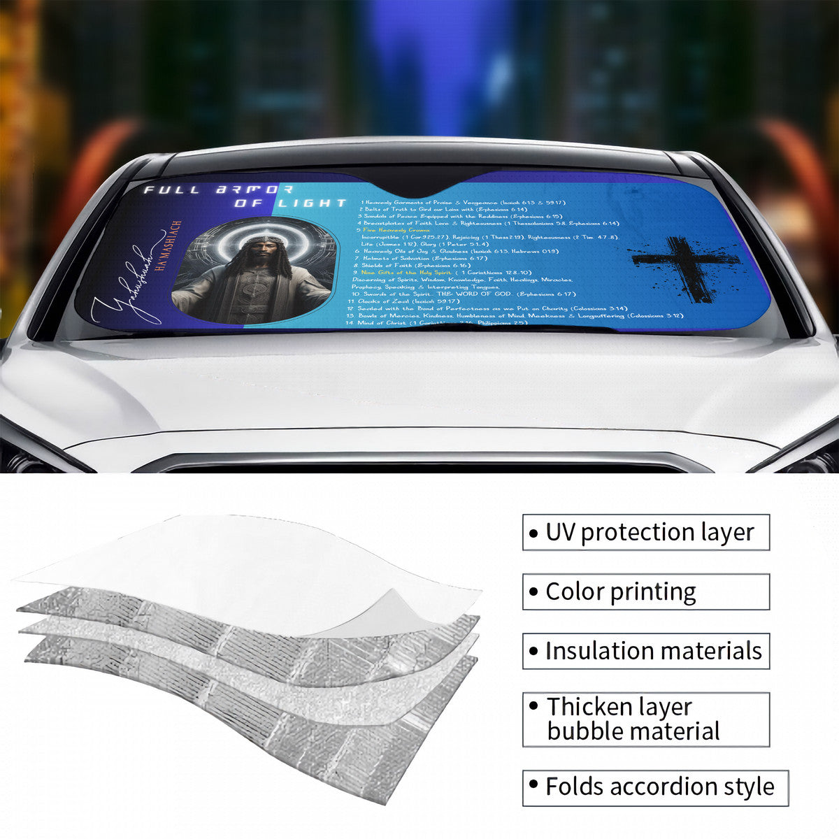 Full Armor of Light Car Windshield Sunshade (stiff type)