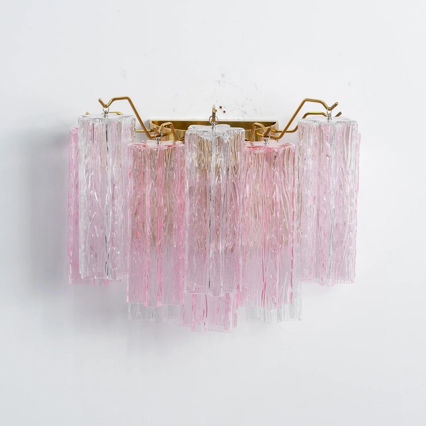 Pink Ice Star-Shaped Glass Tube Wall Light