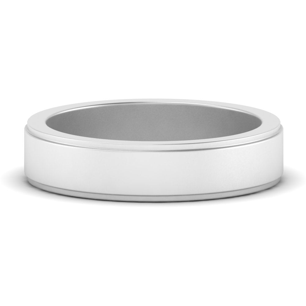 Simple Flat Wedding Band 4MM