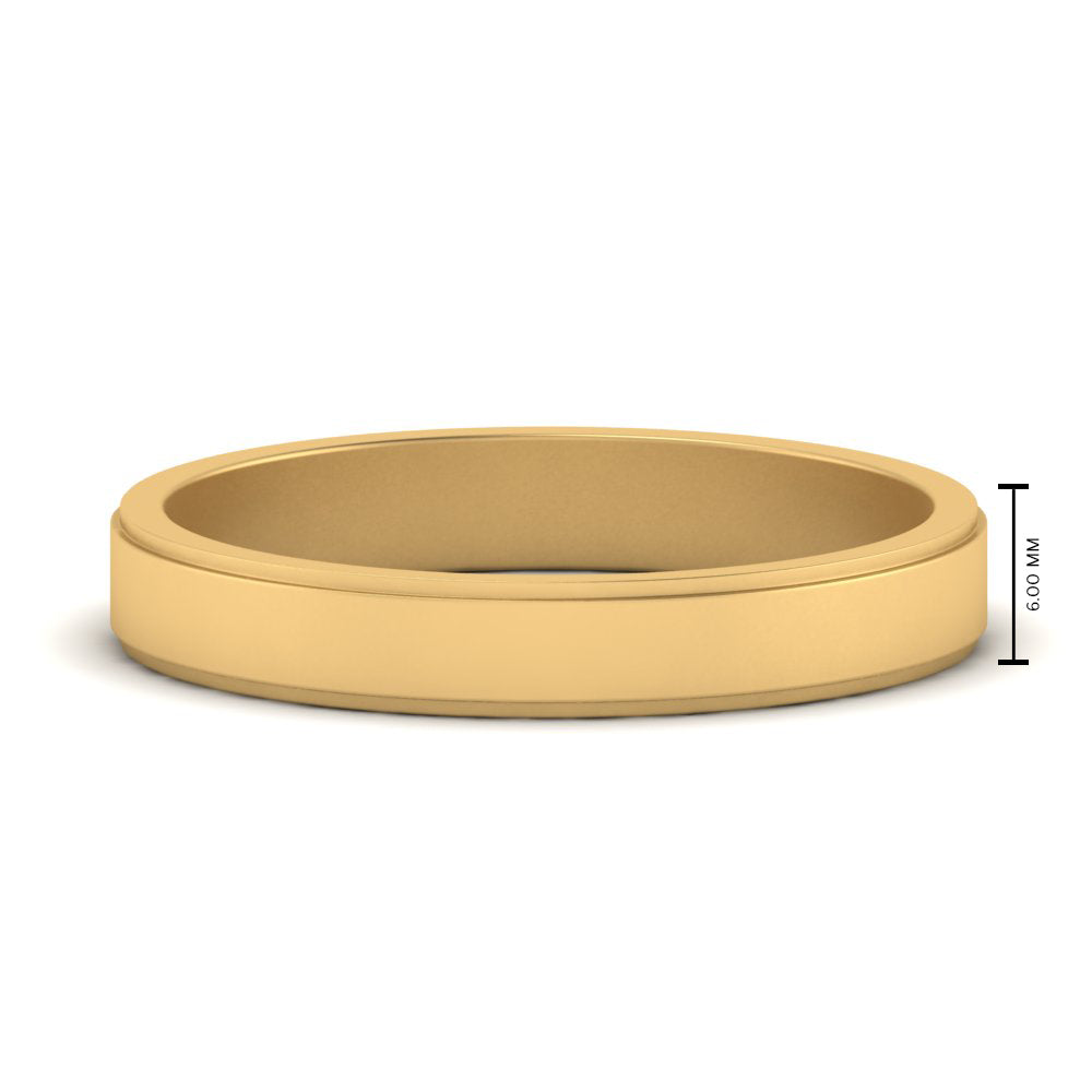 Simple Flat Wedding Band 4MM