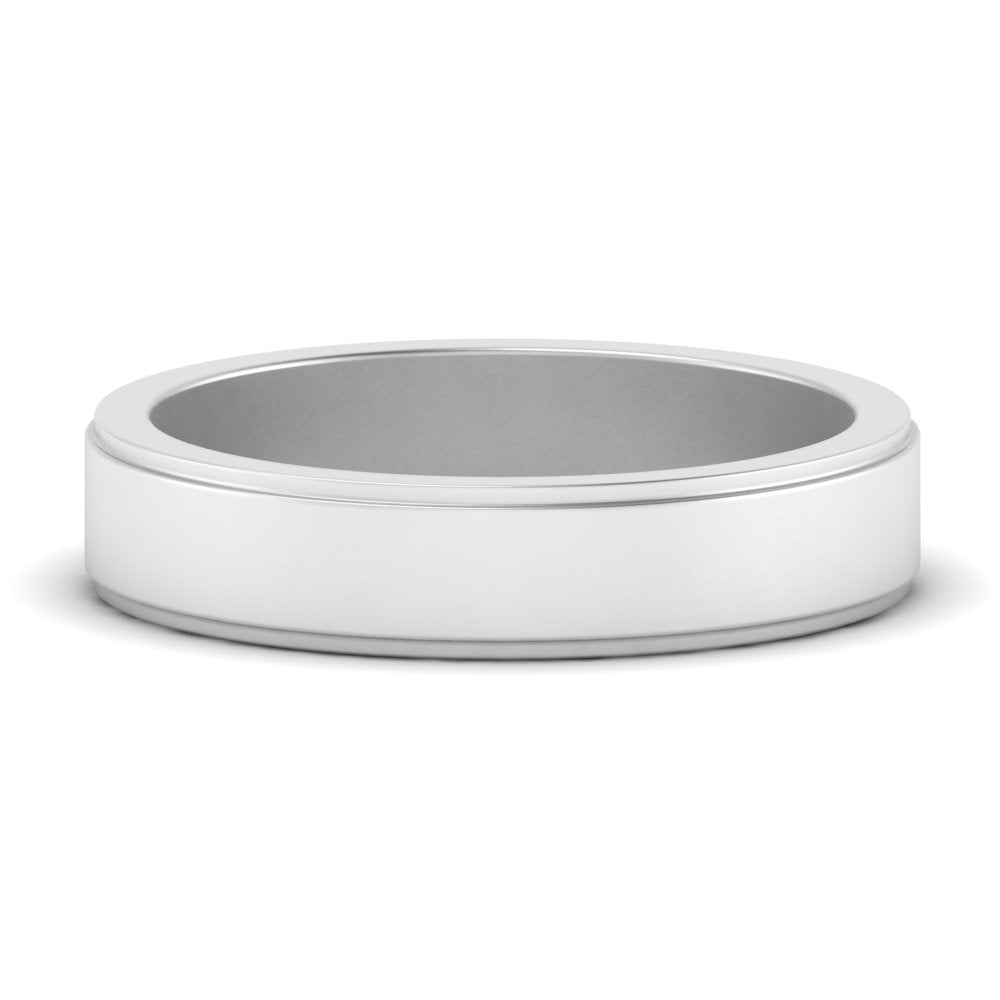 Simple Flat Wedding Band 4MM
