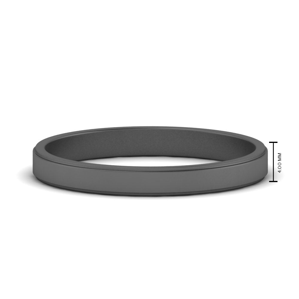 Simple Flat Wedding Band 4MM