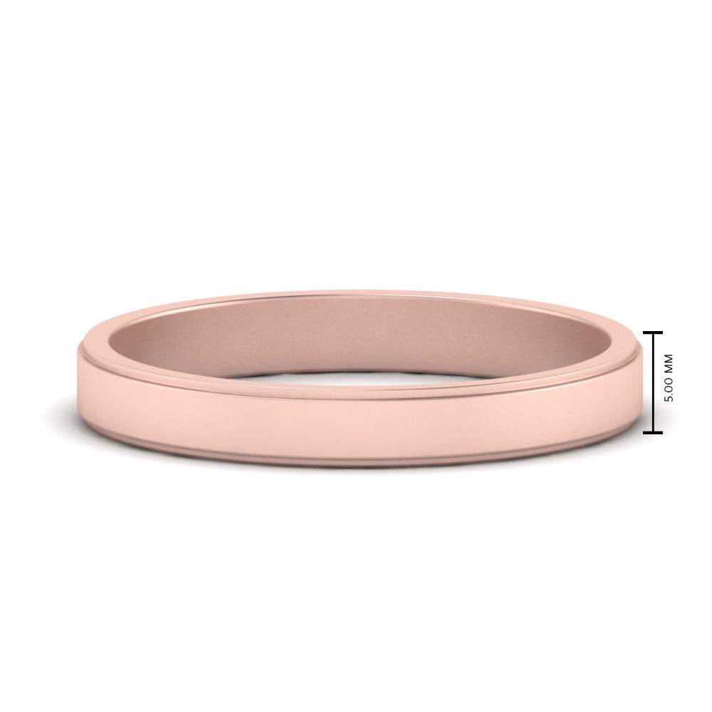 Simple Flat Wedding Band 4MM