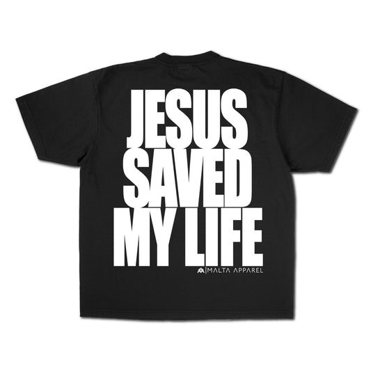[PRE-ORDER - SHIPS MARCH 13TH] Jesus Saved My Life PUFF PRINT - Black
