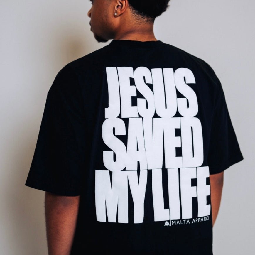 [PRE-ORDER - SHIPS MARCH 13TH] Jesus Saved My Life PUFF PRINT - Black
