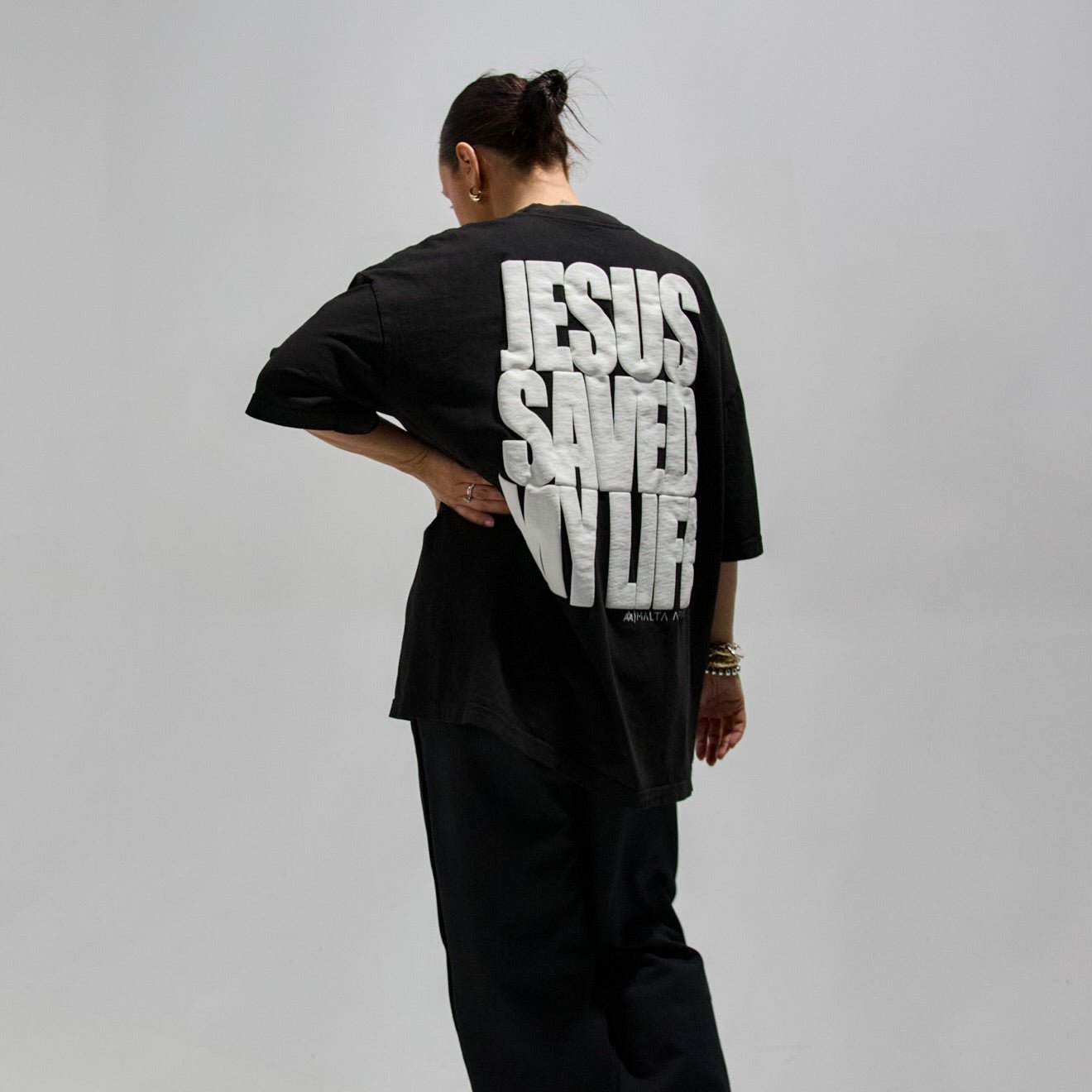 [PRE-ORDER - SHIPS MARCH 13TH] Jesus Saved My Life PUFF PRINT - Black