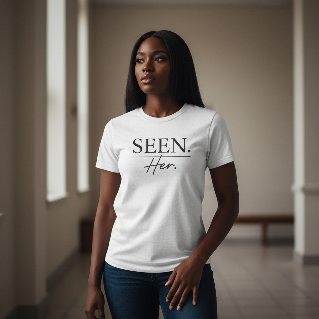 SEEN. Her. Short Sleeve Tee — Black Design
