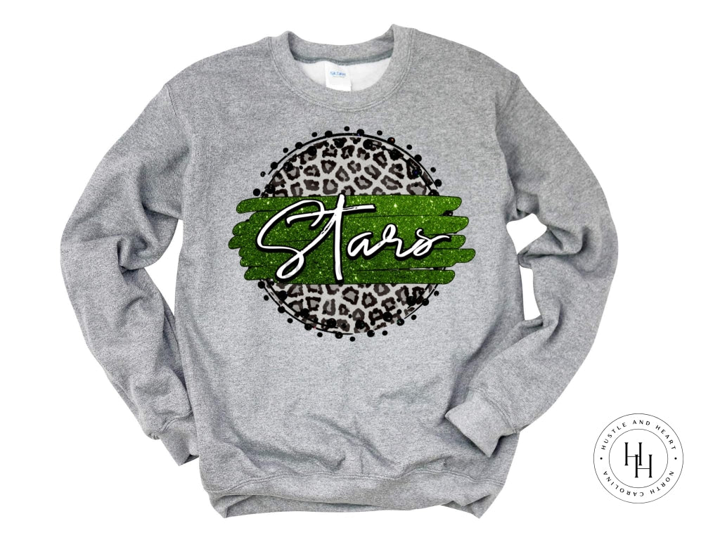 Stars Green and White Graphic Tee