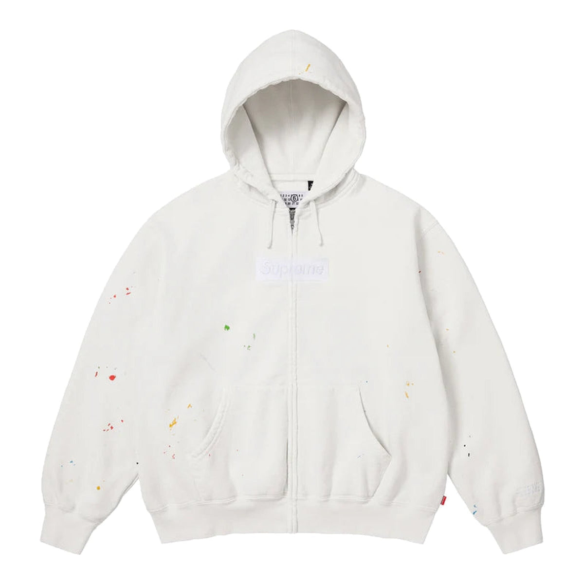 Supreme MM6 Maison Margiela Box Logo Zip Up Hooded Sweatshirt White