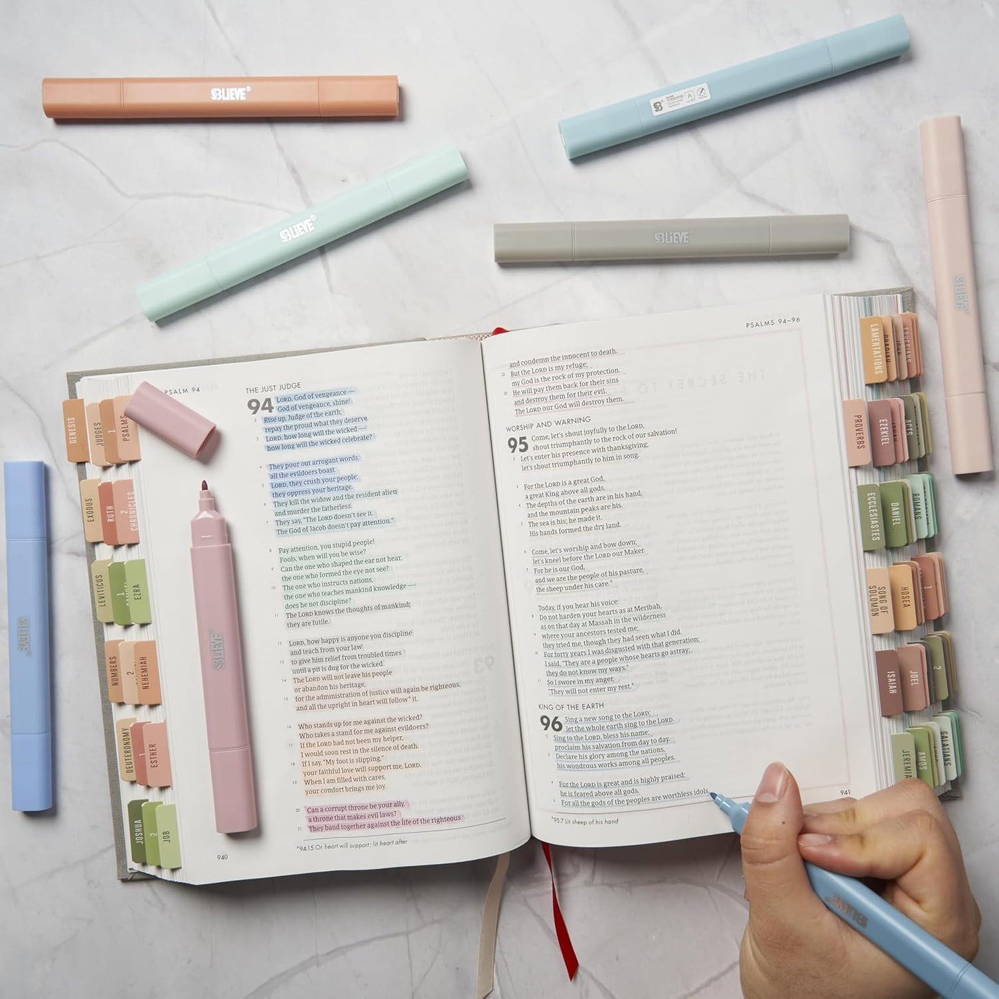 Bible Highlighters No Bleed, Dual Tip (Coastal Dream)