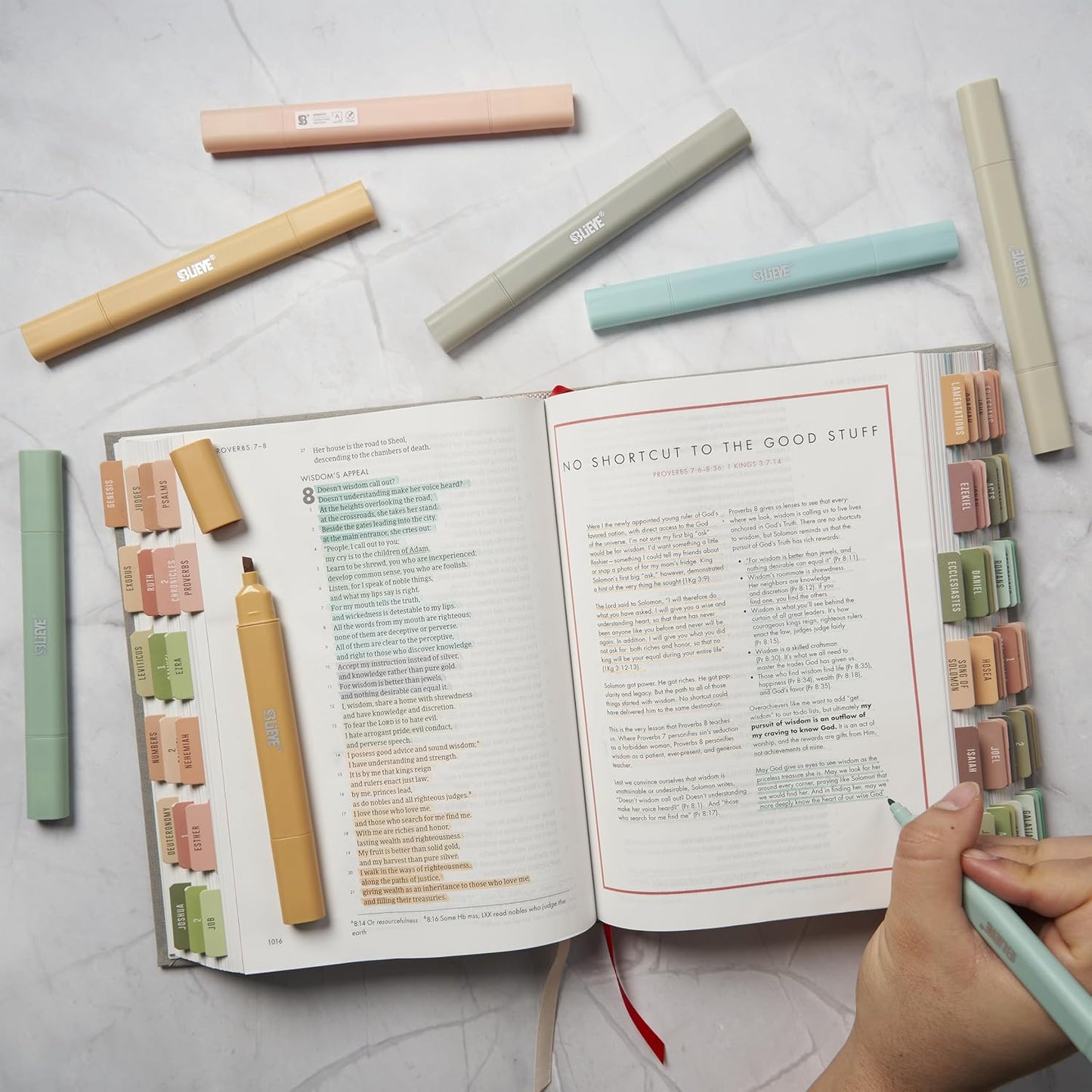 Bible Highlighters No Bleed, Dual Tip (Boho Earth)