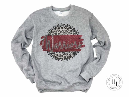 Warriors Maroon/Grey with White Outline Graphic Tee